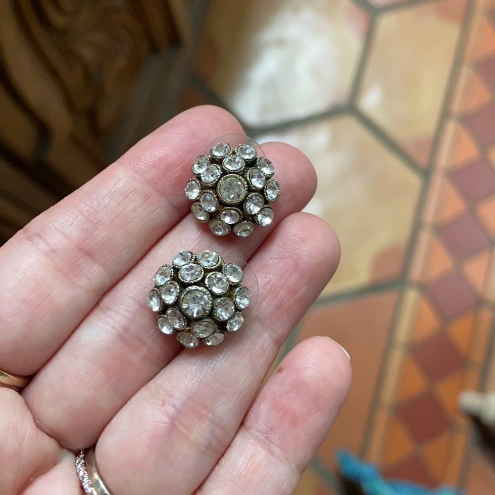 J crew crystal stud earrings